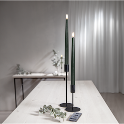 Antikljus 2-pack Flamme Slim Grön 28 cm