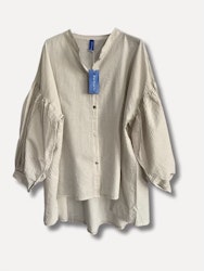 Reunion Alba Stripe blus ljusbeige