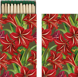 Tändsticksask Röda julblommor