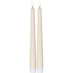 Antikljus 2-pack Flamme Candy gul 26 cm, med timer