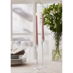 Antikljus 2-pack Flamme Candy rosa 26 cm, med timer