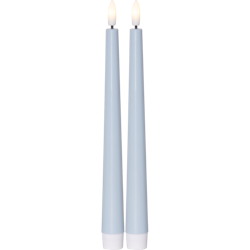 Antikljus 2-pack Flamme Candy blå 26 cm, med timer