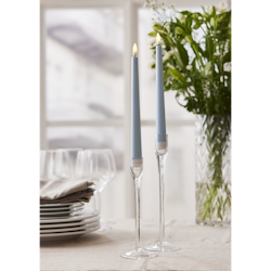 Antikljus 2-pack Flamme Candy blå 26 cm, med timer