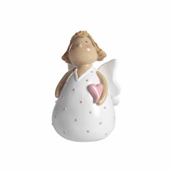 Ängel Birgit med rosa hjärta 12 cm