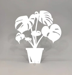 #Älska Plåt Monstera vit liten
