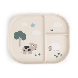 Sektionstallrik Foodie Tiny Farm Sand