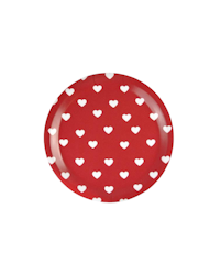 Glasunderlägg med kant Hearts röd
