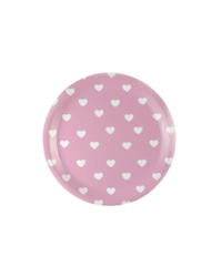Glasunderlägg med kant Hearts rosa