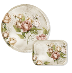 Klaras bricka Rosor, rund 38 cm