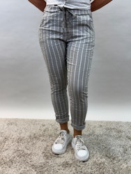 Mix by Heart Signe byxa rand vit/taupe