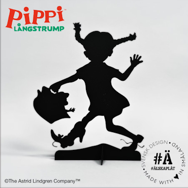 #Älska Plåt Pippi med kappsäcken svart