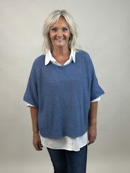 Mix by Heart Nessa ponchotröja jeansblå