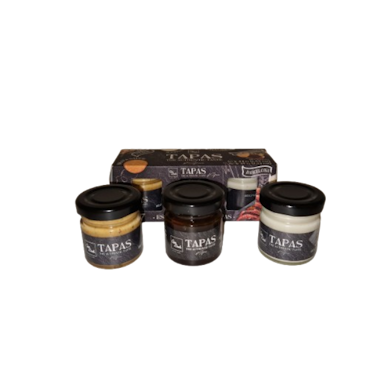 Presentask Tapas - Salsa Brava, Karamelliserad lök & Aioli