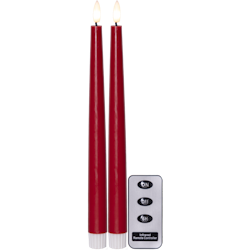Antikljus 2-pack Flamme Slim Röd 28 cm