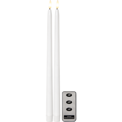 Antikljus 2-pack Flamme Slim Vit 38 cm