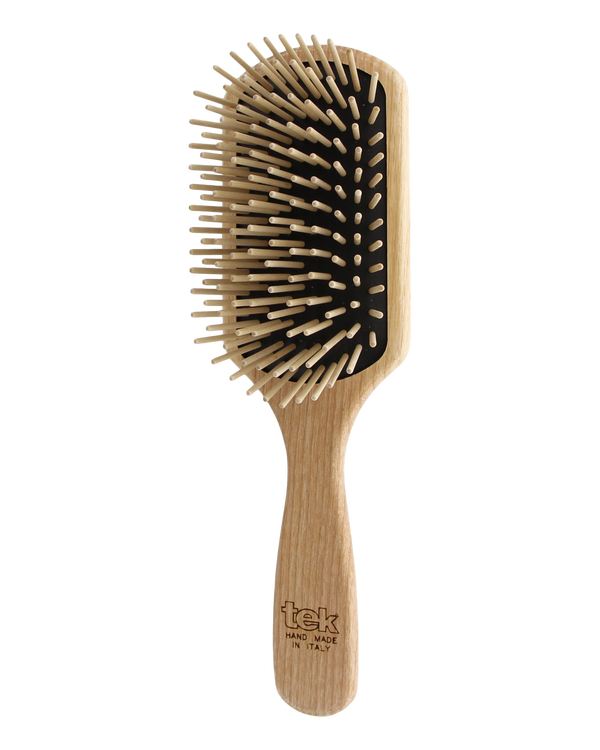 TEK - Stor hårborste i askträ med långa träpiggar