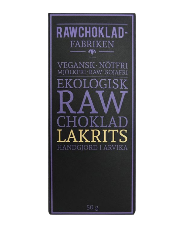Rawchokladfabriken - Ekologisk rawchoklad 73% - Lakrits