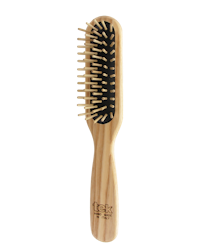 TEK - Smal hårborste i askträ med korta träpiggar