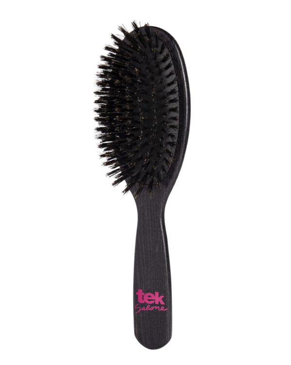 TEK - Oval hårborste i askträ med vildsvinsborst