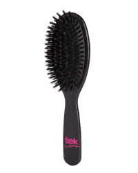 TEK - Oval hårborste i askträ med vildsvinsborst