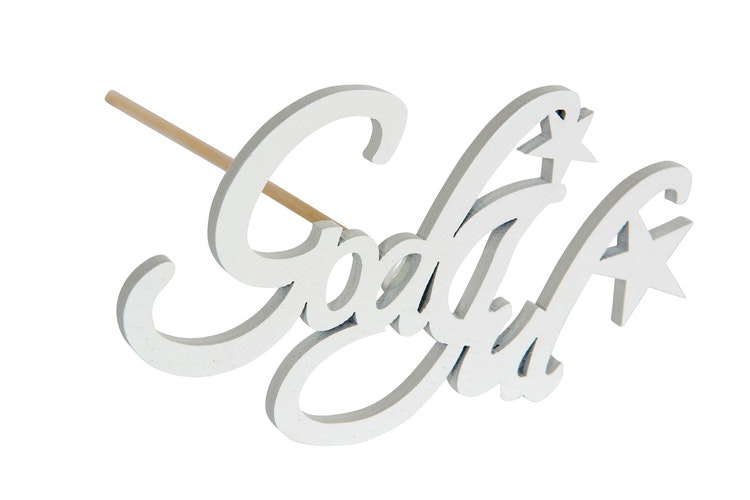 God Jul Stjärna Stick Vit 10x6cm