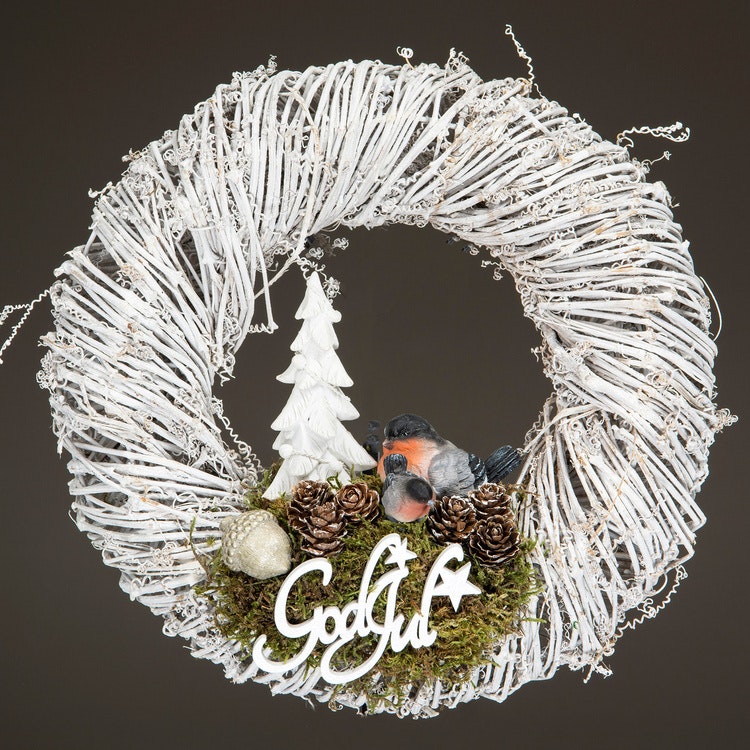God Jul Stjärna Stick Vit 10x6cm