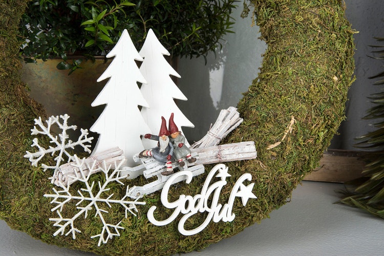 God Jul Stjärna Stick Vit 10x6cm