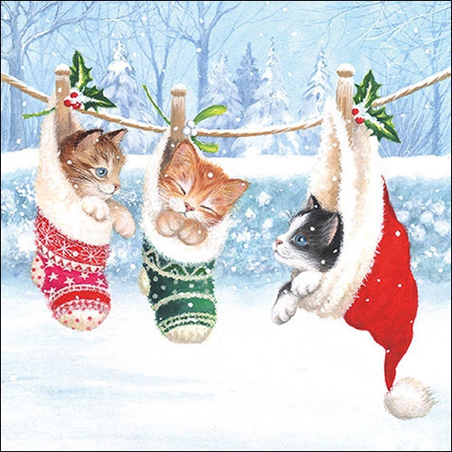 Julservett från Ambiente -  "Kattungar i vinterland"