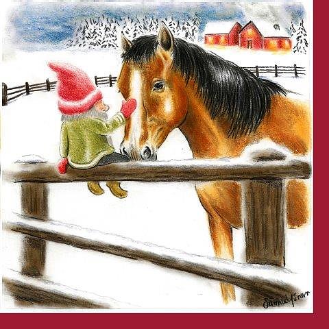 Julservett från Pixie Design - "Tomte med häst"