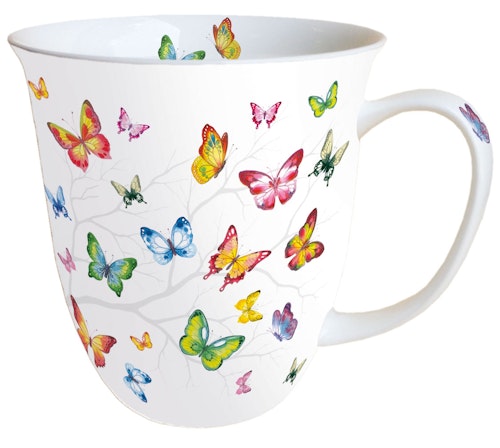 Ambiente Porslinsmugg - *Färgglada fjärilar* - *Colourful butterflies*