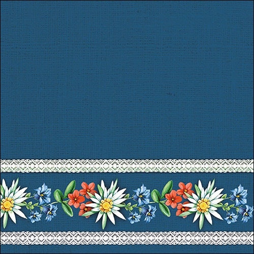 Kaffeservett från Ambiente - *Bayerska blommor* - Bavarian flowers, blue
