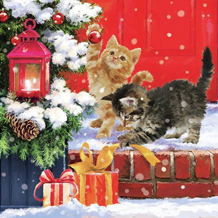 Julservett från Ambiente - "Kattungar på tröskeln"