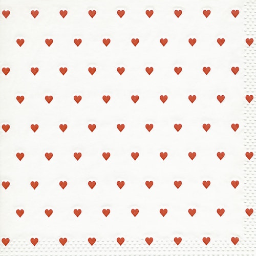 Servett från Paper-Design - *Små röda hjärtan* - *Petits coeurs red*