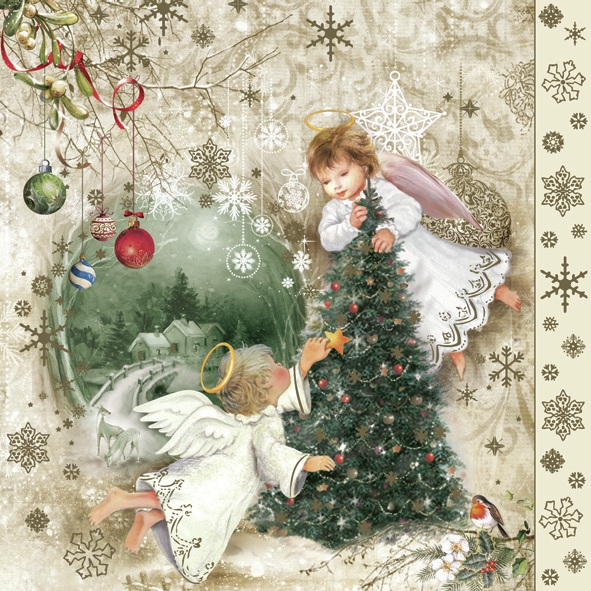 Julservett från Inicio - *Änglar med julgran*