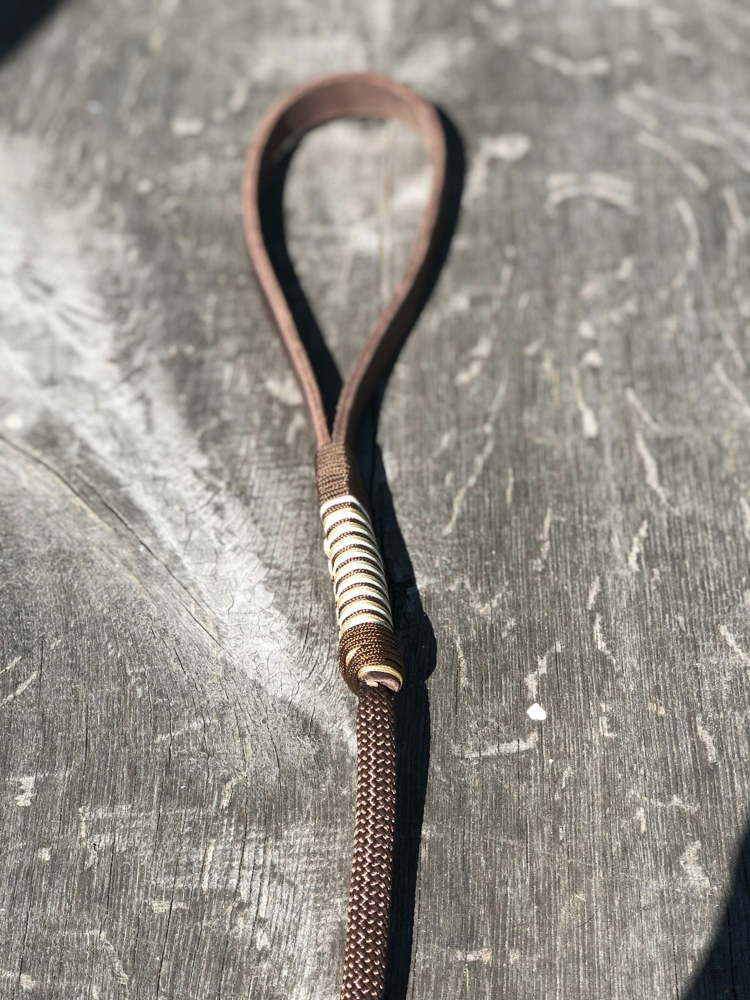 Dog Leash med Läderhandtag
