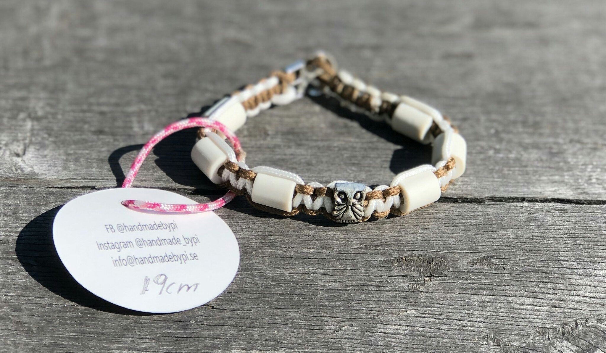 19 cm fästingarmband Brun/White