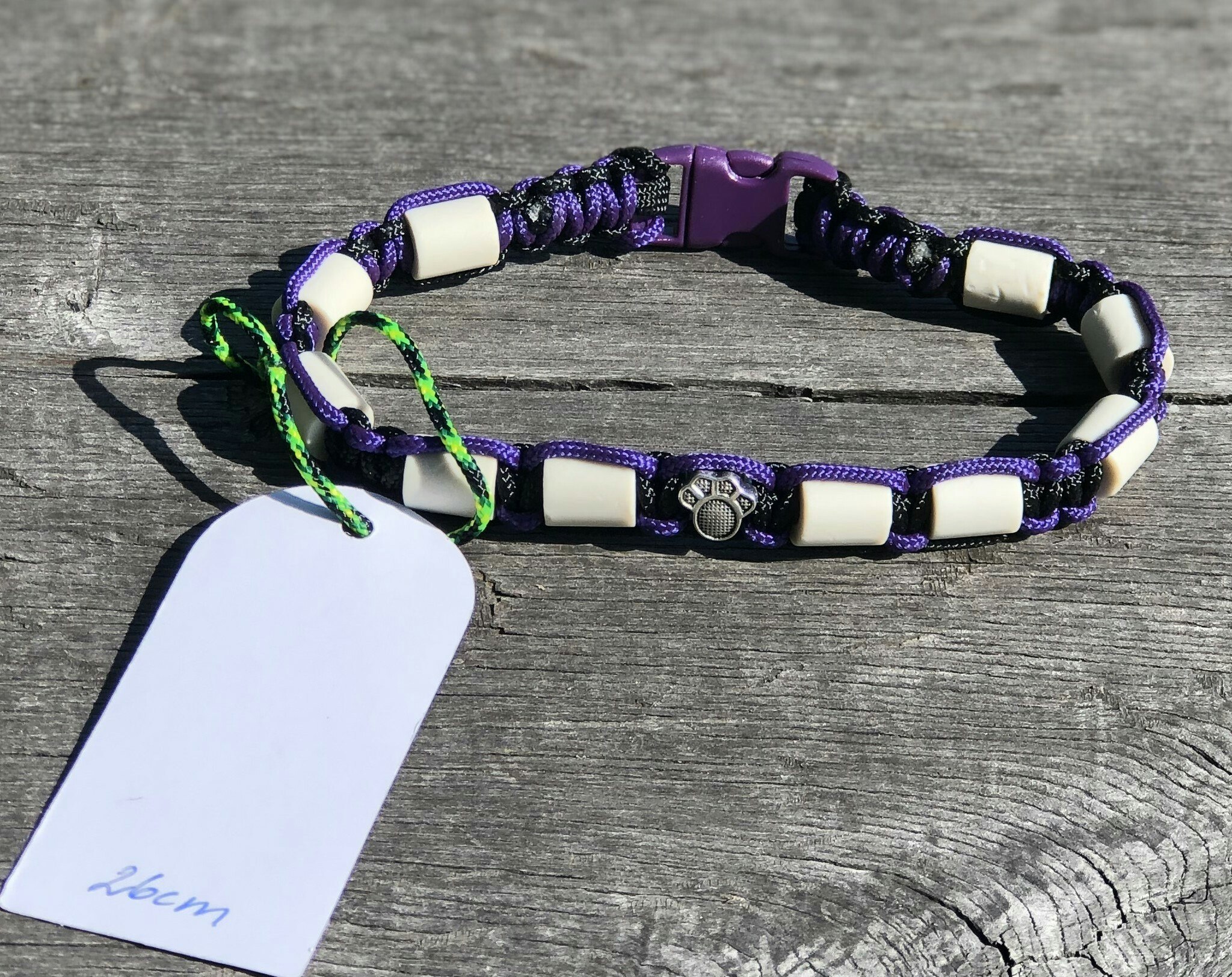 26 cm fästinghalsband RoyalPurple/Svart