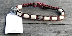 25 cm fästinghalsband WalnutBrown/Burgundy