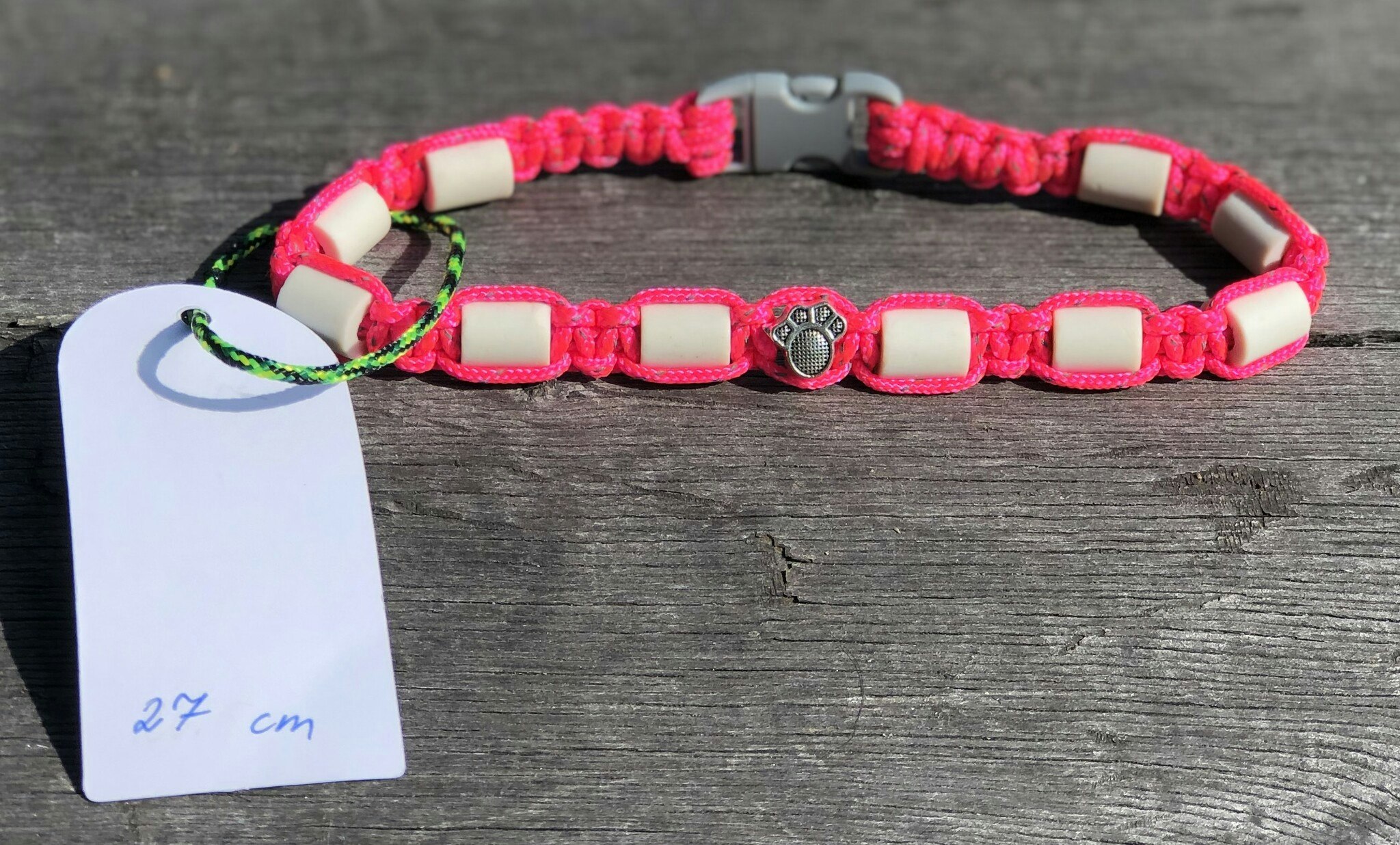 27 cm fästinghalsband Reflex NeonPink