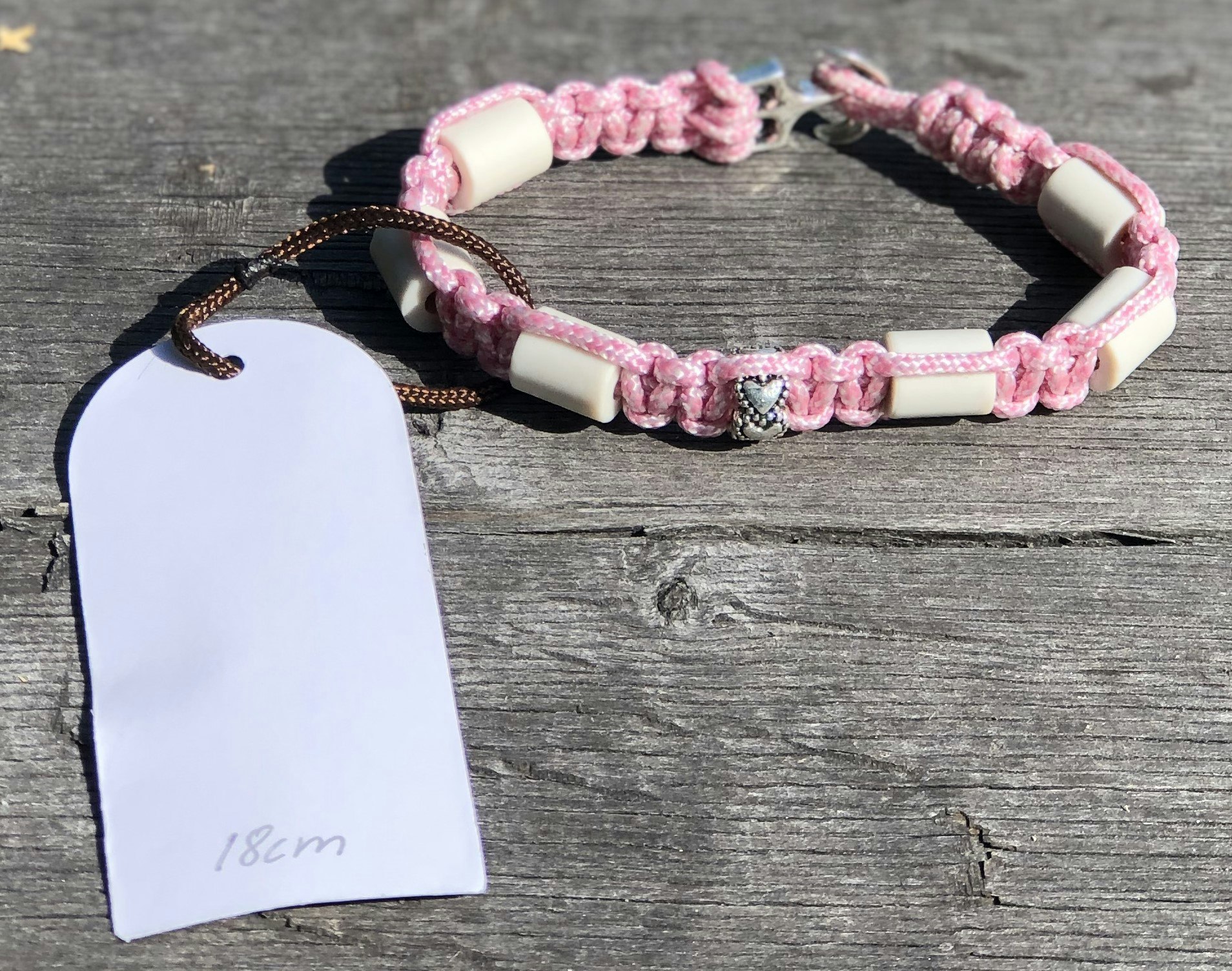 18 cm fästingarmband White&LavenderPink