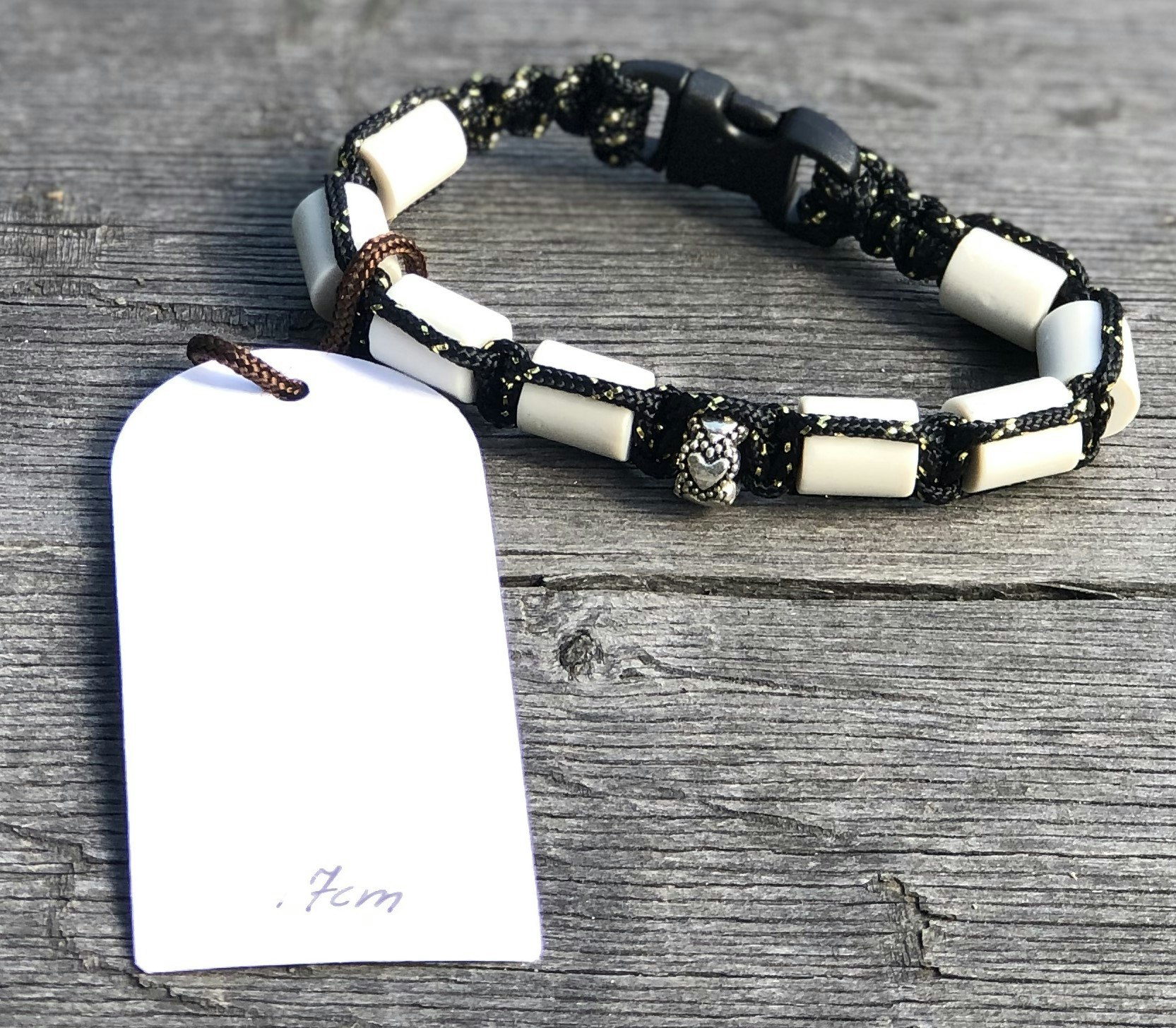 17 cm fästingarmband Metallic Black&Gold
