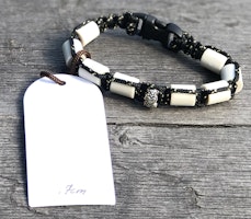 17 cm fästingarmband Metallic Black&Gold