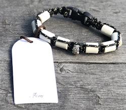 17 cm fästingarmband Metallic Black&Gold