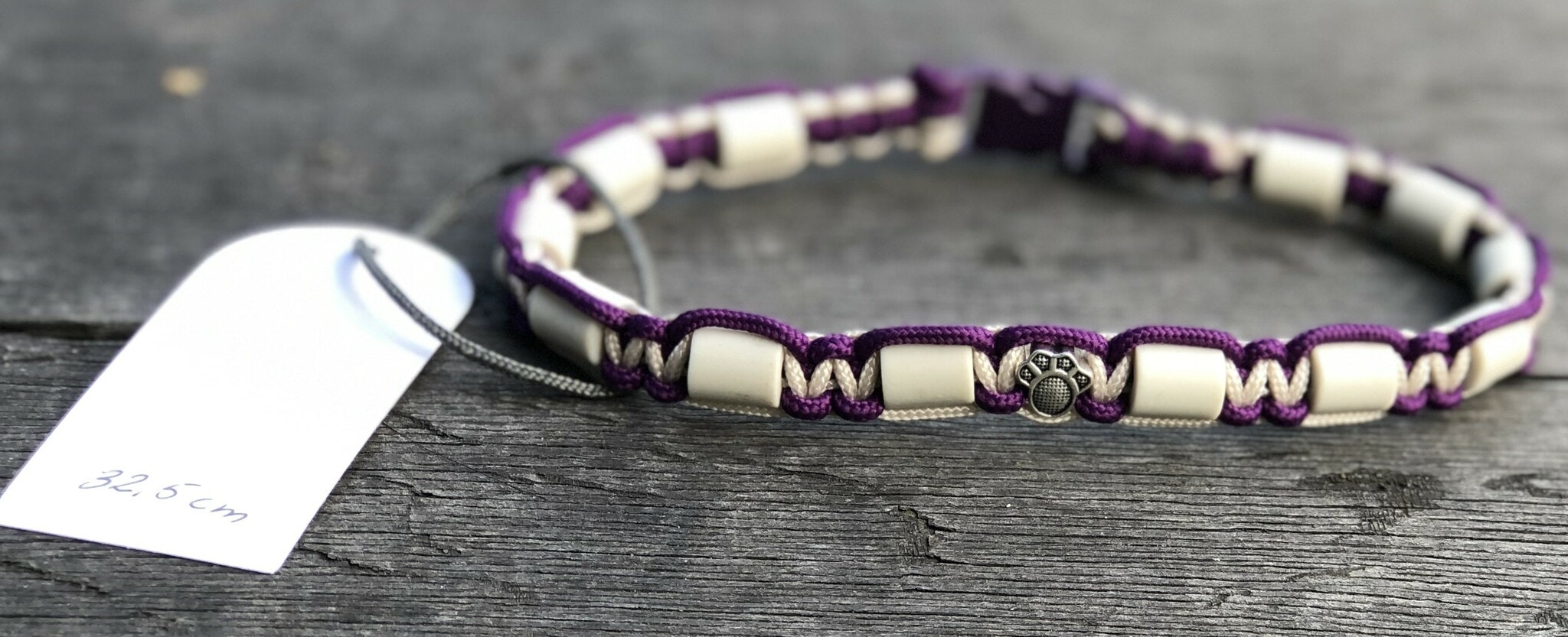 32,5 cm fästinghalsband BerryPurple/Cream