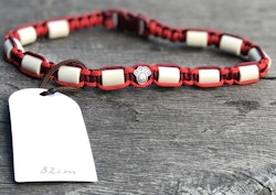 32 cm fästinghalsband ScarletRed/Burgundy