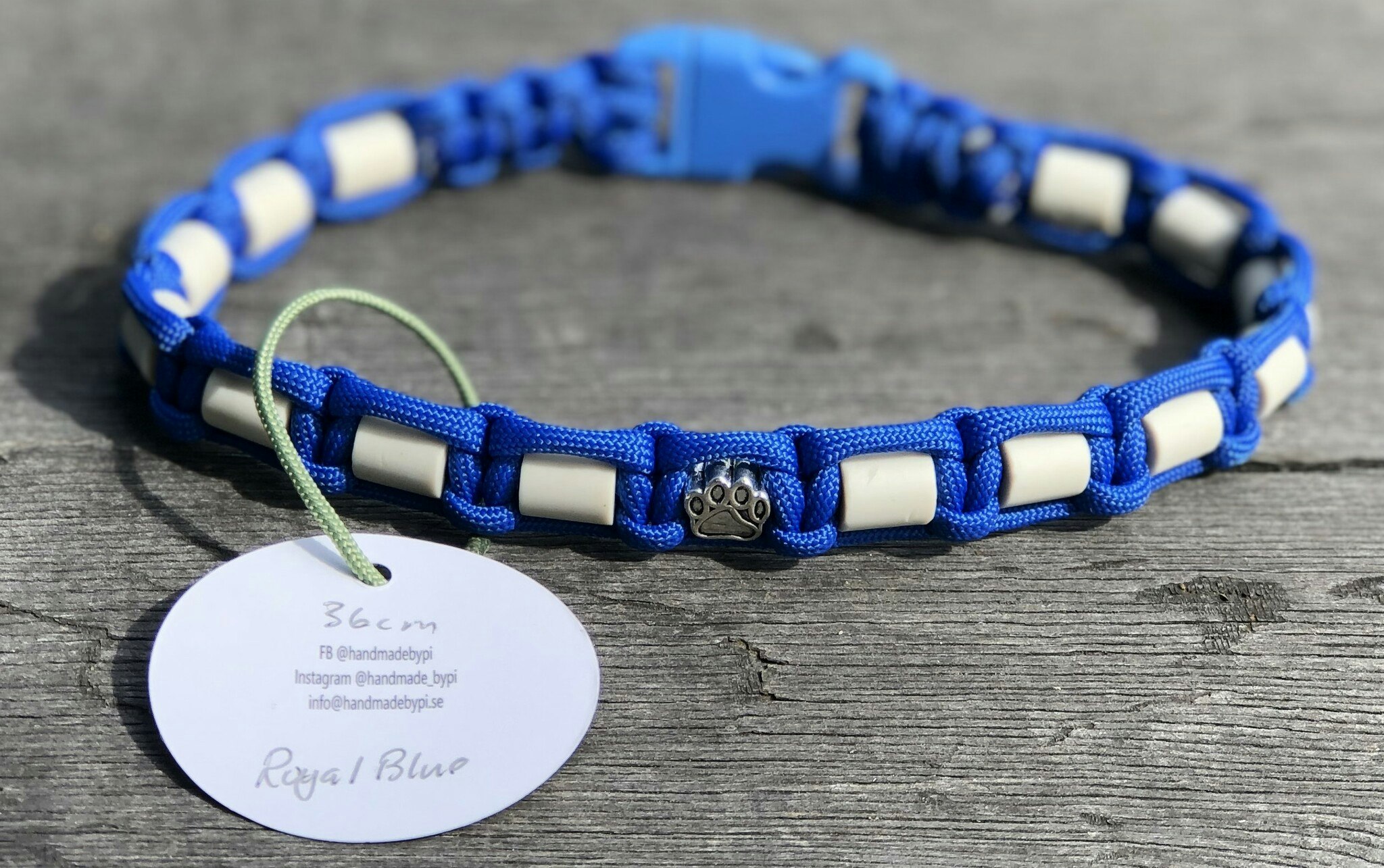 36 cm fästinghalsband RoyalBlue