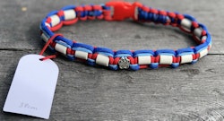 38 cm fästinghalsband RoyalBlue/ScarletRed