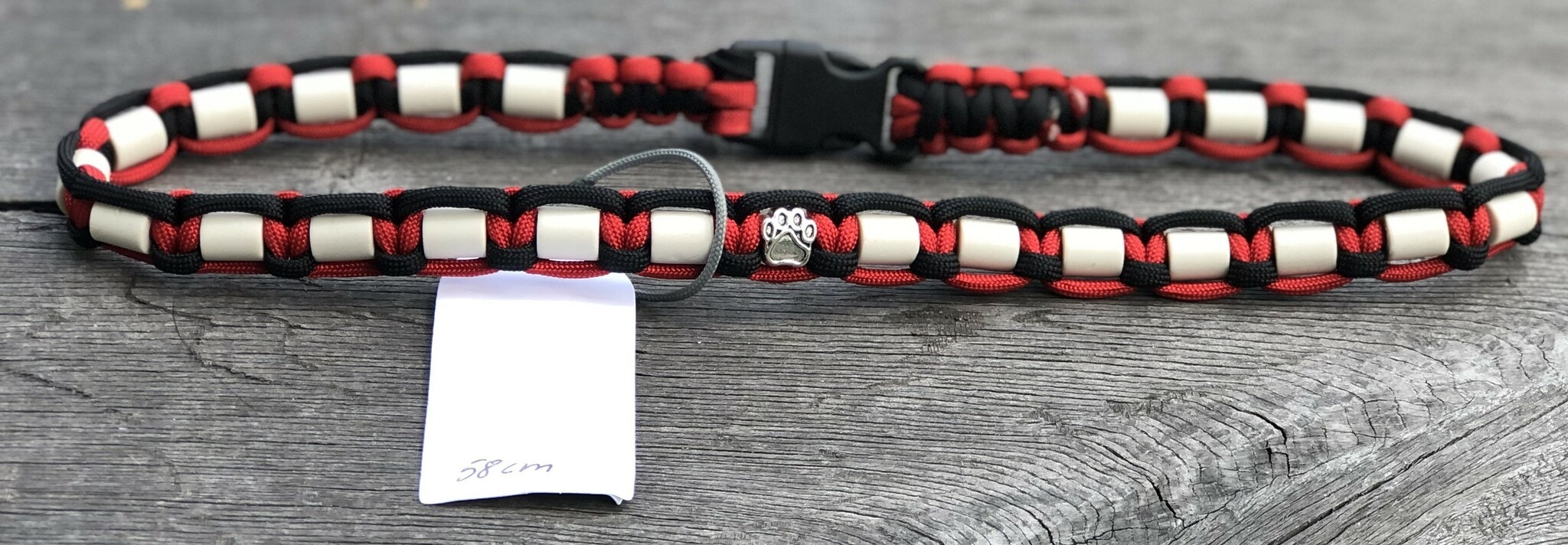 58 cm fästinghalsband Svart/ImperialRed
