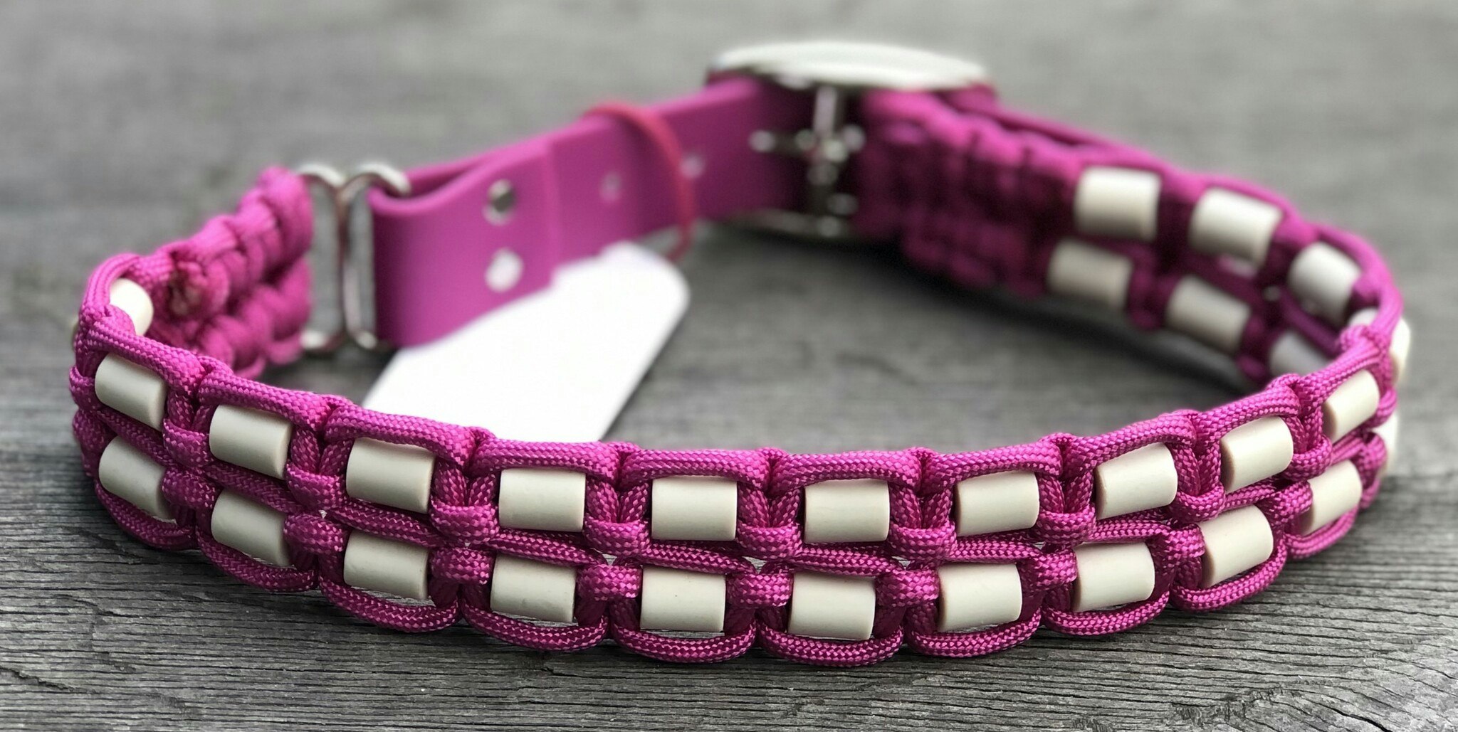 41-48 cm dubbelradigt fästinghalsband PassionPink