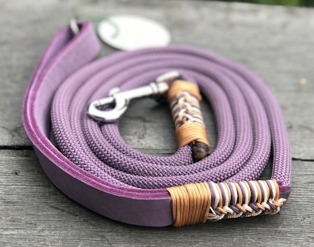 208 cm Dog Leash Rope koppel med läderhandtag Marvelous Mauve